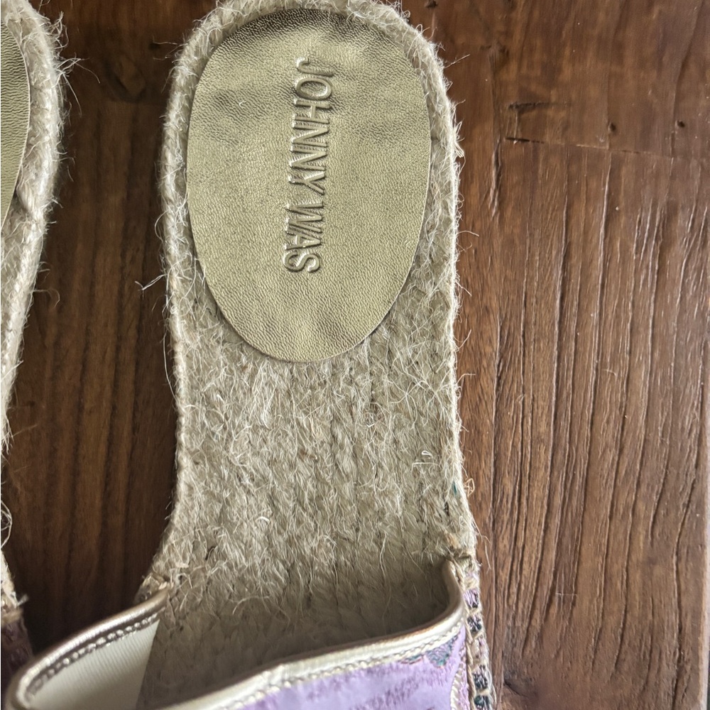 Johnny Was Pink Embroidered Crane Slide Sandals - Picture 6 of 8
